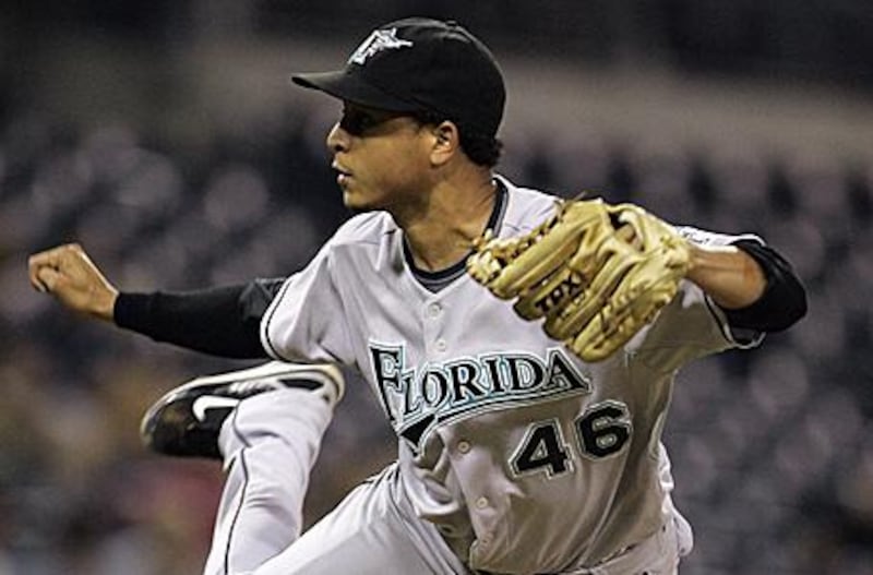 Florida Marlins' Leo Nunez recorded his ninth save of the season in a 5-2 win over the Cubs.