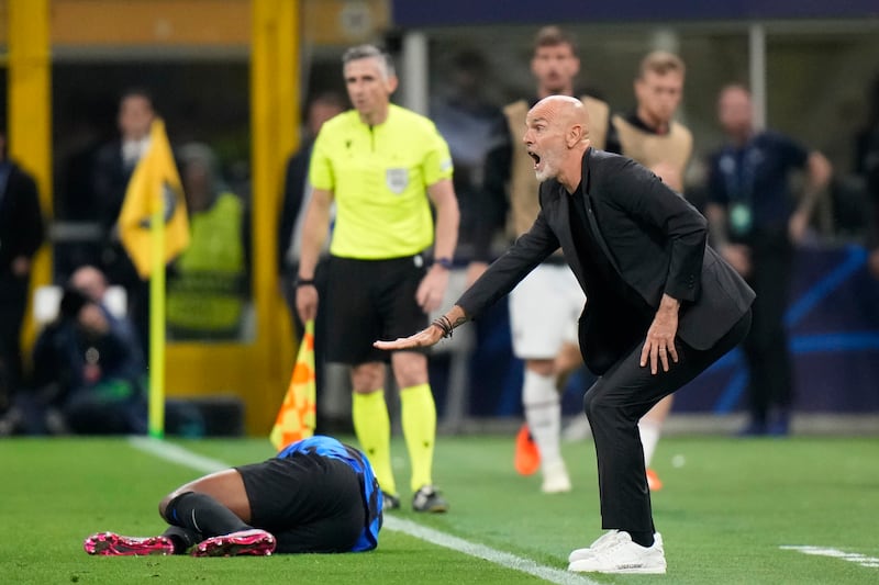 AC Milan's manager Stefano Pioli on the touchline. AP 