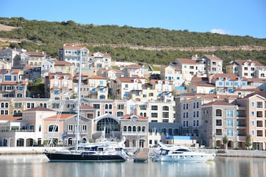 A view of The Chedi Lustica Bay in Montenegro from the sea. Courtesy Lustica Bay