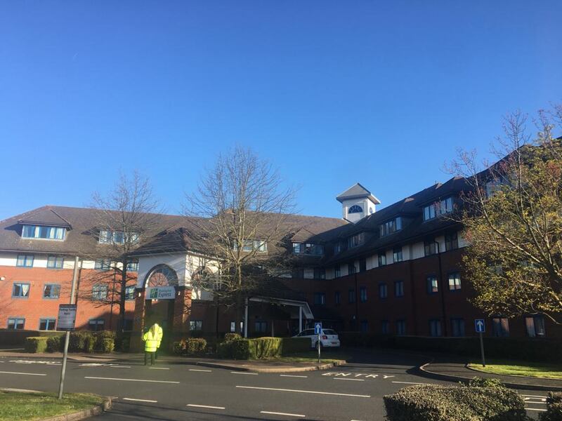 A view from outside the Holiday Inn Express in Birmingham