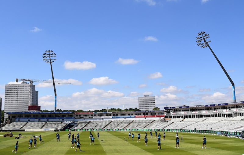 New Zealand players training at Edgbaston. PA