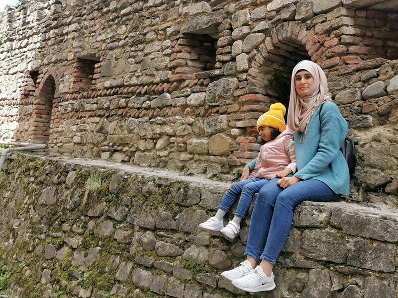 Dubai-based Pakistani editor Maira Omer with her daughter on their holiday in Georgia in May. Photo: Maira Omer