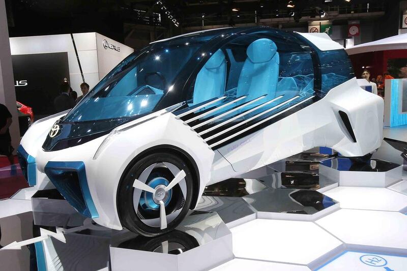 A Toyota FGV Plus electric concept car. Michel Euler / AP