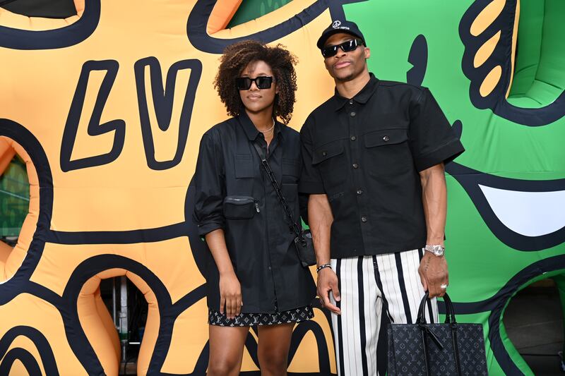 US basketball players Nina Westbrook and Russell Westbrook attend the Louis Vuitton show. Getty Images For Louis Vuitton