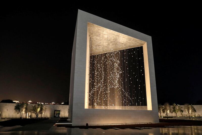 ABU DHABI, UNITED ARAB EMIRATES. 05 MAY 2018. The Founders Memorial in Abu Dhabi on the Corniche located next to the grounds of the Emirates Palace. The memorial celebrates the life and vison of the late Sheikh Zayed. (Photo: Antonie Robertson/The National) Journalist: None. Section: Big Picture.