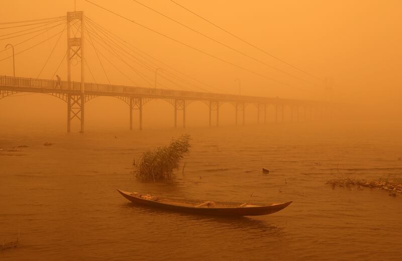 A heavy dust storm in Nasiriyah, southern Iraq. AFP