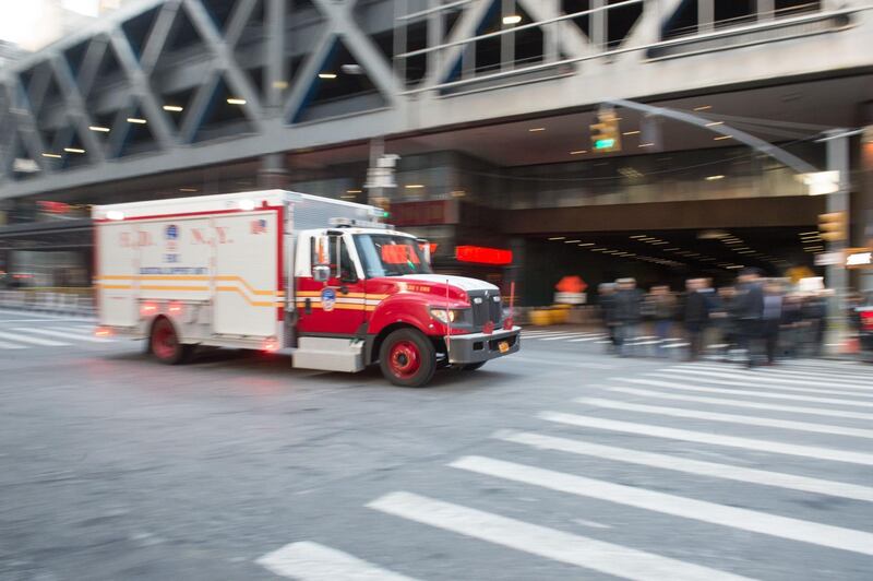 A fire truck arrives after a reported explosion at the Port Authority Bus Terminal on December 11, 2017 in New York. Bryan Smith / AFP