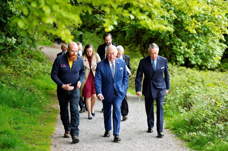 Britain's Prince Charles takes a tour of Slieve Gullion forest park in Co Down, Northern Ireland, Britain May 18, 2021. Mark Marlow/Pool via REUTERS