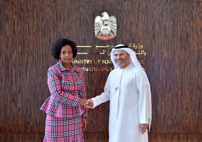 Dr Anwar Gargash, Minister of State for Foreign Affairs, received in Abu Dhabi on Monday Maite Nkoana-Mashabane, South African Minister of International Relations and Cooperation. Wam