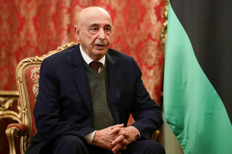 Libya's speaker of parliament Aguila Saleh is a candidate in the presidential election. AP