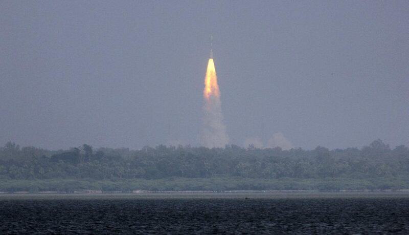 The Polar Satellite Launch Vehicle (PSLV-C25) rocket lifts off carrying India’s Mars spacecraft from the east coast island of Sriharikota, India in November 2013. The 1,350-kilogramme “Mangalyaan” orbiter was headed first into an elliptical orbit around Earth, after which a series of technical manoeuvres and short burns raised its orbit before it slingshots toward Mars. AP