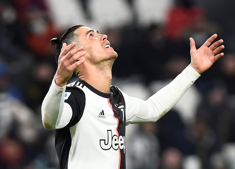 Juventus' Cristiano Ronaldo celebrates after the match. Reuters