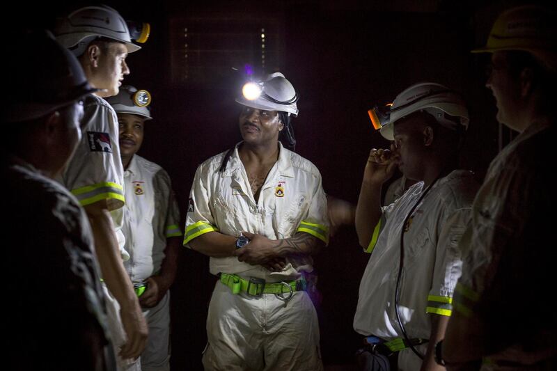 Rescue workers prepare to rescue more than 900 miners from the Sibanye-Stillwater's Beatrix mine near Welkom, South Africa. AP Photo