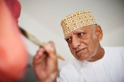 Omani pioneer Anwar Sonya in his studio. Photo: David Levene
