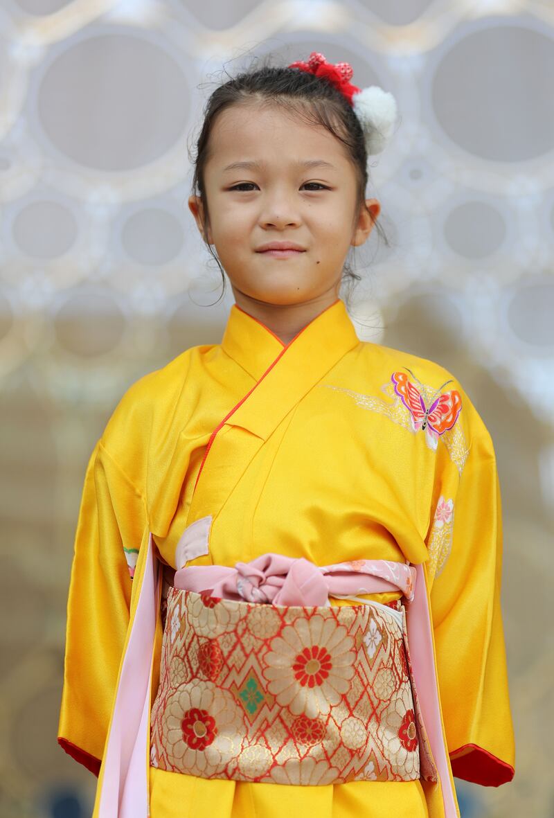 Hahah, aged 7, at the opening ceremony.