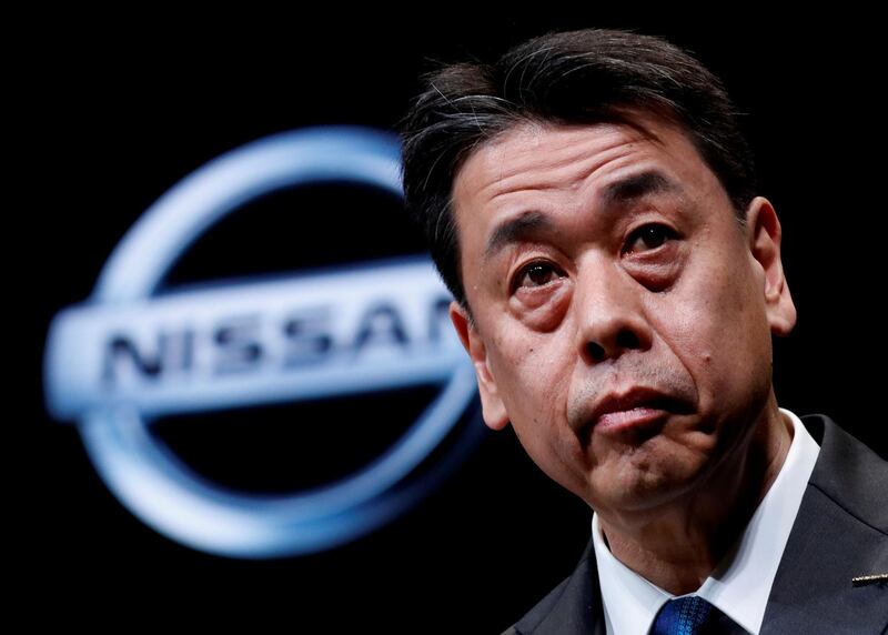 FILE PHOTO: Nissan Motor chief executive Makoto Uchida speaks during a news conference at Nissan Motor headquarters in Yokohama, Japan, December 2, 2019. REUTERS/Kim Kyung-Hoon/File Photo