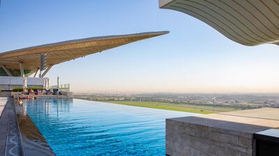 The hotel's pool looks out over the Meydan racetrack. Courtesy The Meydan Hotel
