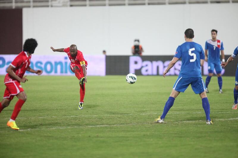 Ismail Matar scored one of the UAE's goals against the Philippines on Saturday night. Lee Hoagland / The National