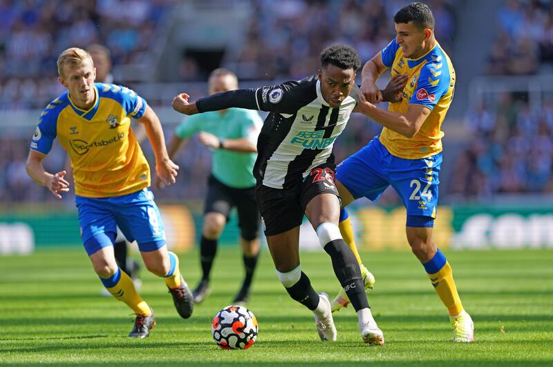 Joe Willock - 6: Mazy run into Saints box in first couple of minutes and one brilliant turn and pass but a generally quiet first half as Newcastle offered little attacking threat until just before break. Yet to hit the same heights as last season but still flashes of quality. PA