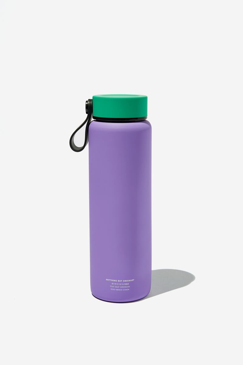On The Move metal water bottle, Dh109, Typo.