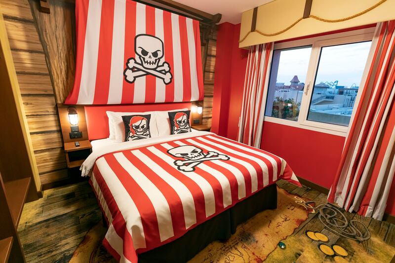 A room in a Pirates-themed suite at Legoland Hotel.