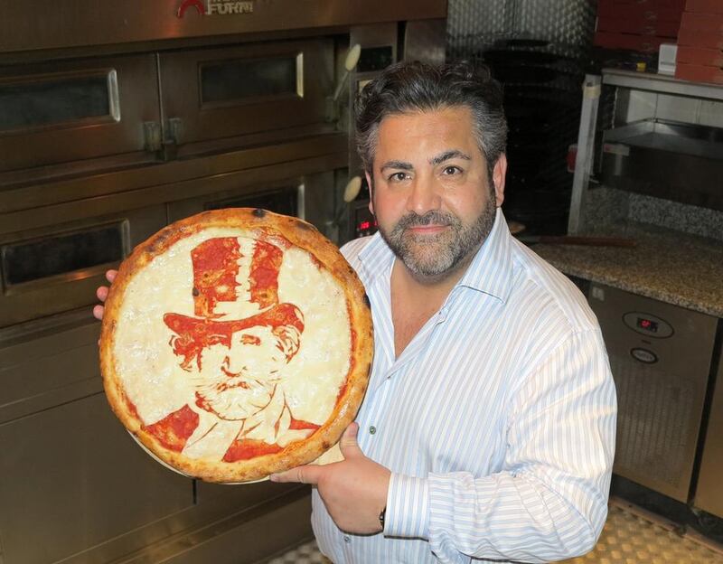 Chef Domenico Crolla with his Giuseppe Verdi pizza. Courtesy: Domenico Crolla