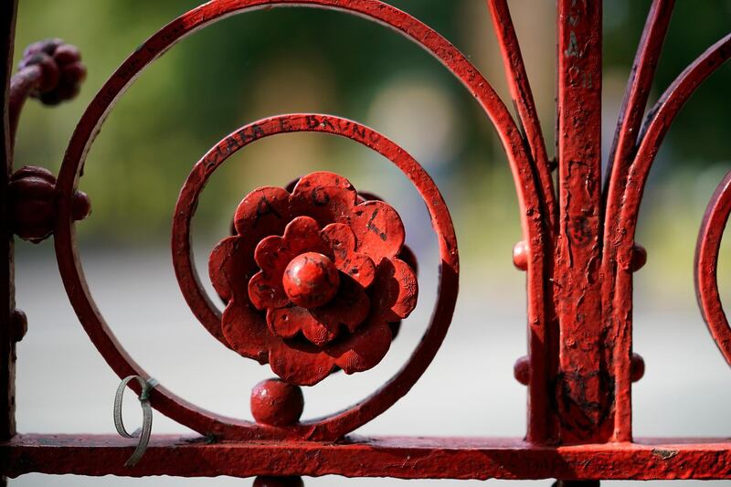 The original iron gates to Strawberry are displayed to visitors.