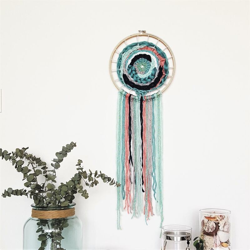 A circular woollen wall hanging by Turquoise Boutique Studio. Courtesy Turquoise Boutique Studio