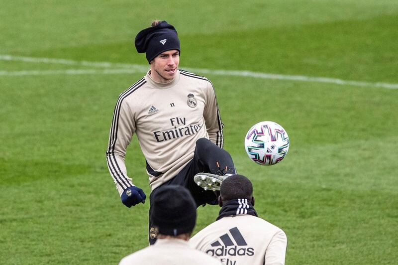 Real Madrid's Gareth Bale during training ahead of their Copa del Rey tie against Unionistas de Salamanca. EPA