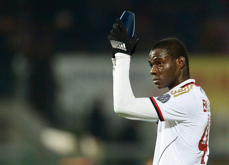 Mario Balotelli scored twice in AC Milan's last Serie A match. Vincenzo Pinto / AFP