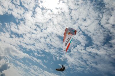 Paragliding champion Aaron Durogati. Photo: Lamborghini