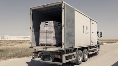 The lorries that Jordan says were attacked were stocked with Jordan Hashemite Charity Organisation aid. Bloomberg