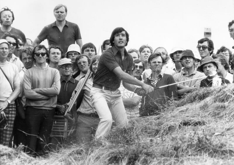 1976:  Severiano Ballesteros in the sandhills of Royal Birkdale, Southport, Lancashire.  (Photo by John Leatherbarrow/Keystone/Getty Images)