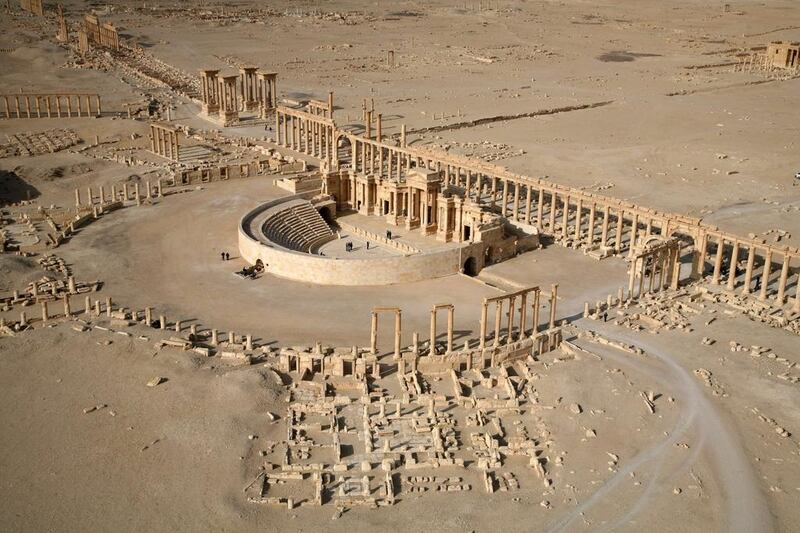 An aerial view taken on January 13, 2009 shows a part of the ancient city of Palmyra.  ISIL militants seized Palmyra on May 21, 2015 amid fears the extremists would destroy the ancient city. Christophe Charon / AFP Photo