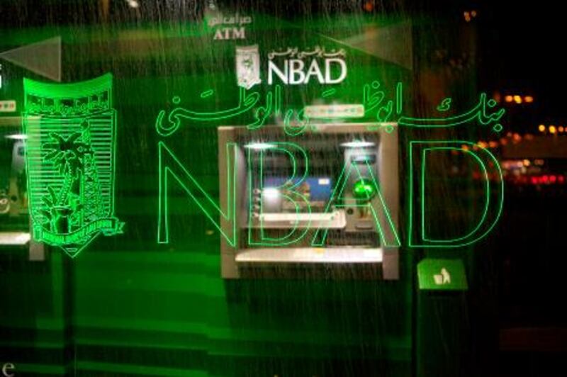 Abu Dhabi, United Arab Emirates, June 12, 2013:    An ATM machine at the National Bank of Abu Dhabi main branch on Khalifa Street in Abu Dhabi on June 12, 2013. Christopher Pike / The National *** Local Caption ***  CP0612-nbad stock006.JPG