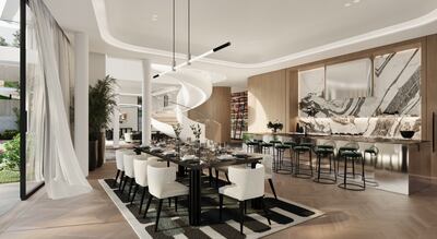 A rendering of the interior of a Karl Lagerfeld-branded villa in Dubai. Photo: Taraf