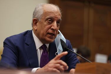 'They have made substantial progress in delivering on those commitments, but we would like to see more,' Mr Khalilzad told Congress. Getty Images/AFP 