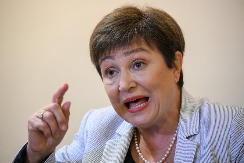 IMF Managing Director Kristalina Georgieva in Abidjan, Cote d’Ivoire. Africa 'has tremendous potential resources, innovative capacity and youthful population', she said. AFP