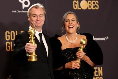 Christopher Nolan and Emma Thomas took the award for Best Director and Best Motion Picture - Drama for Oppenheimer. Reuters