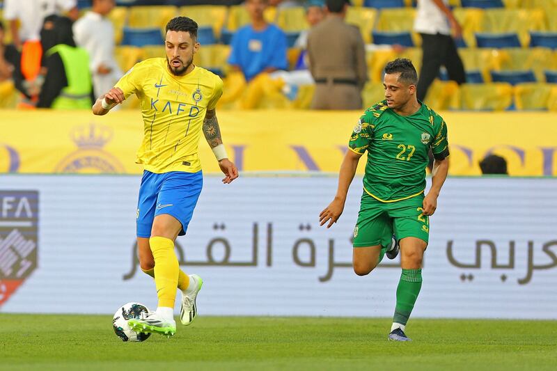 Al Nassr's Brazilian defender Alex Telles in action. AFP