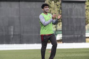 Alishan Sharafu could become the third youngest debutant for UAE. (Antonie Robertson/The National) 