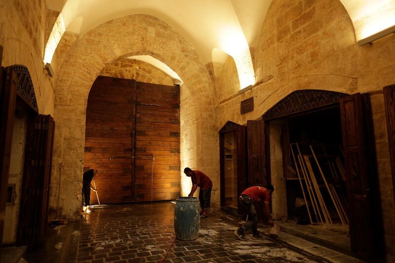 Restorations of the al-Saqatiyah Market in the old city of Aleppo, Syria have cost Dh1.5 million ($400,000) and took around eight months, with funding from the Aga Khan Foundation. AP