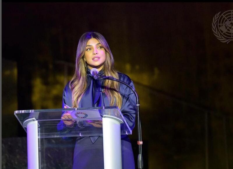 Priyanka Chopra speaks at the United Nations General Assembly. Photo: Instagram / priyankachopra