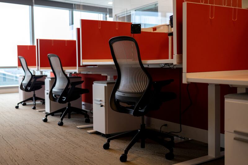 Empty cubicles in an office in Philadelphia, US. Research by the OECD indicates that remote working ways are here to stay. Reuters
