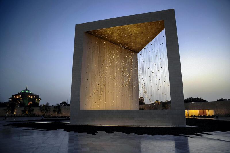 ABU DHABI, UNITED ARAB EMIRATES. 05 MAY 2018. The Founders Memorial in Abu Dhabi on the Corniche located next to the grounds of the Emirates Palace. The memorial celebrates the life and vison of the late Sheikh Zayed. (Photo: Antonie Robertson/The National) Journalist: None. Section: Big Picture.