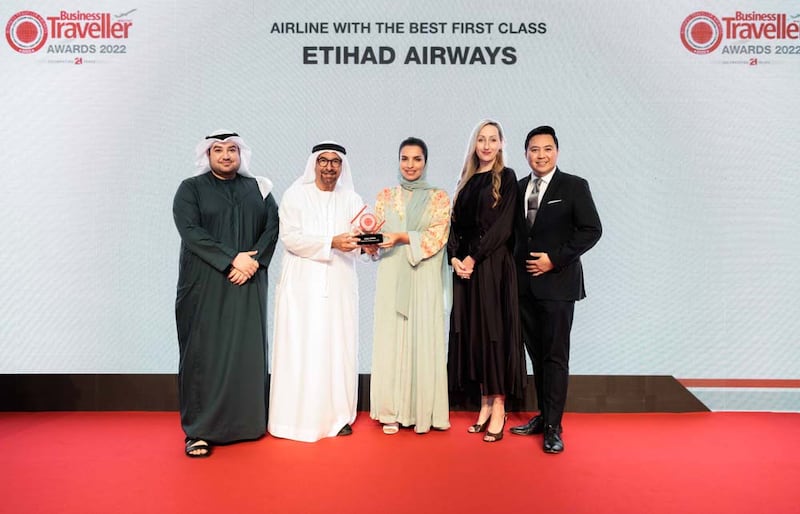 The awards are based on votes cast online by travellers and readers of Business Traveller Middle East magazine. Photo: Etihad