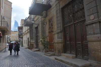 Walking in Baku's old town. Rosemary Behan