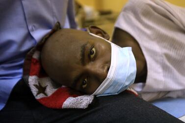 A patient in a hospital in the Sudanese capital Khartoum's twin city of Omdurman receiving treatment. AFP
