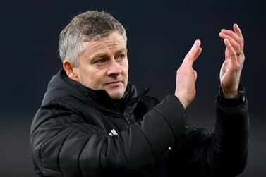 LONDON, ENGLAND - JANUARY 01: Ole Gunnar Solskjaer, Manager of Manchester United acknowledges the fans after the Premier League match between Arsenal FC and Manchester United at Emirates Stadium on January 01, 2020 in London, United Kingdom. (Photo by Clive Mason/Getty Images)