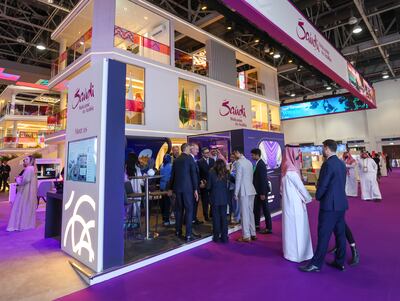 The exhibition stand for Saudi Arabia at Arabian Travel Market in Dubai. Victor Besa / The National
